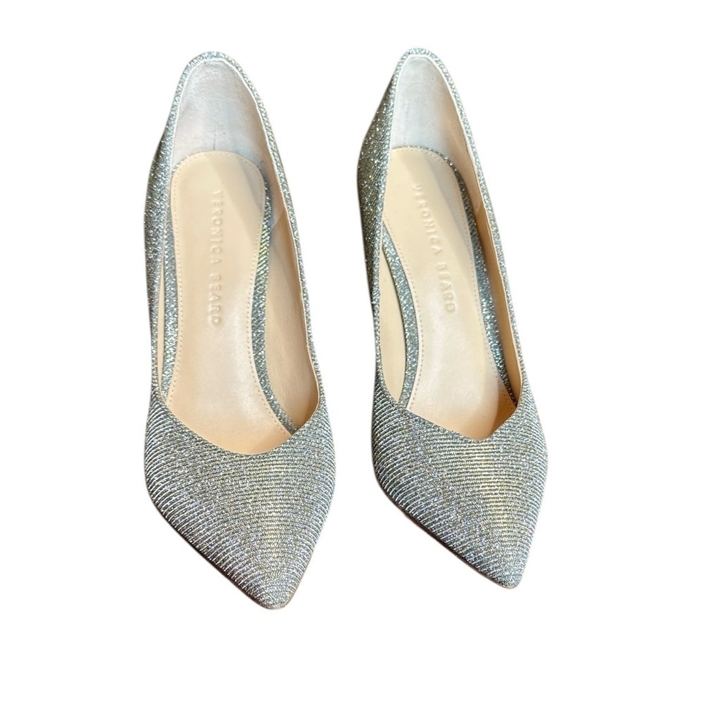Veronica Beard Silver Glitter Heels - Picture 4 of 9